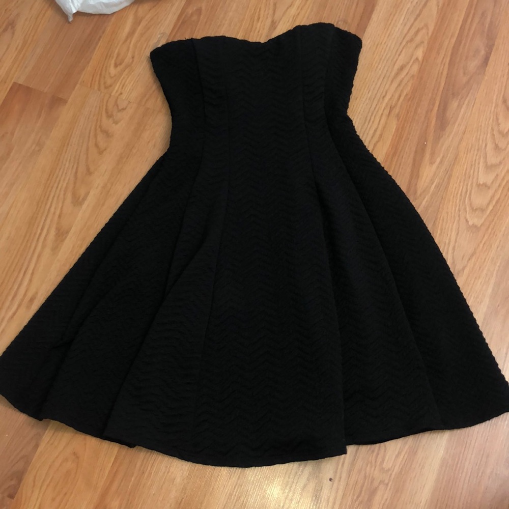 Strapless black dress